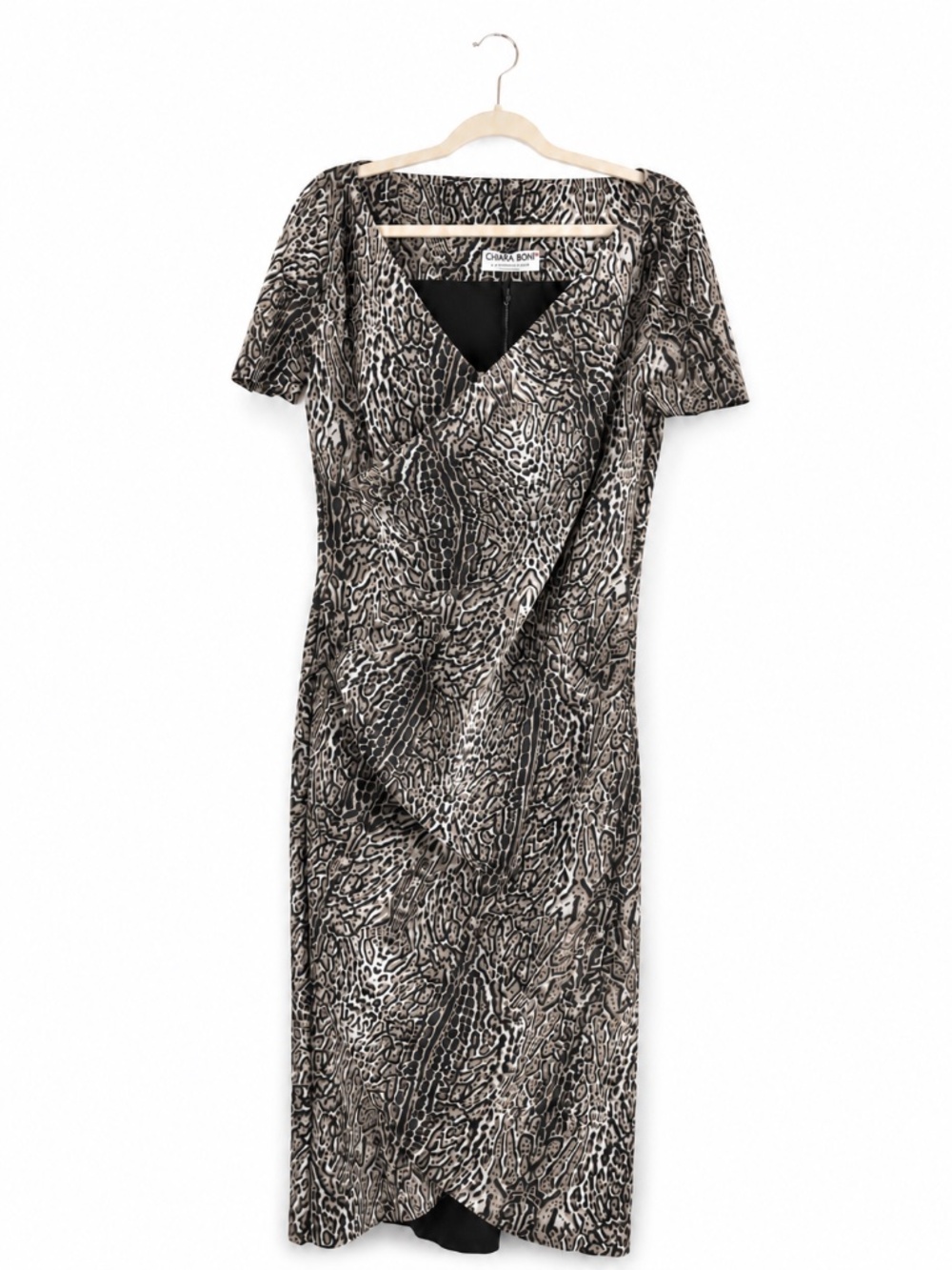 NWT Chiara Boni La Petite Robe Italy Animal Print Wrap Dress Size 50 / US 14